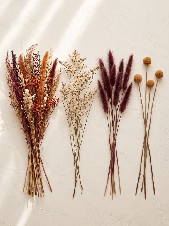 MONOCHROMATIC TINTED FALL DRIED GRASSES AND FILLERS ASSORTED COMBO BOX